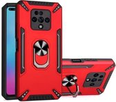 Voor Tecno Camon 16 Premier PC + TPU-beschermhoes met 360 graden draaibare ringhouder (rood)