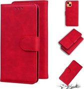 Skin Feel Pure Color Horizontale Flip Leather Case met Houder & Kaartsleuven & Portemonnee Voor iPhone 13 (Rood)
