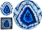 Muurklok Blauw Kristal (30 x 4 x 30 cm)