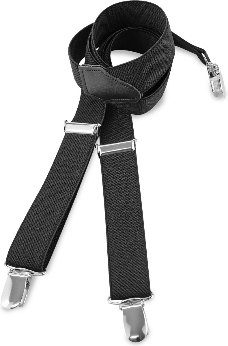 We Love Ties - Bretels - Kinderbretels uni zwart - zwart