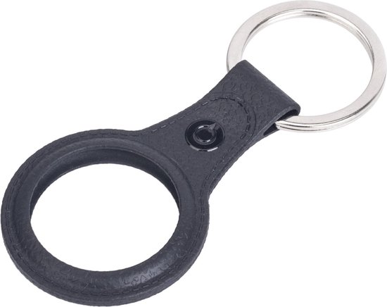 AIRTAG Keychain Porte - clés en cuir Look couverture Hanger cas AIRTAG Zwart - 2x