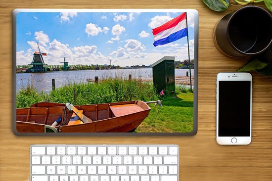 Autocollant pour ordinateur portable - 15,6 pouces - Nature hollandaise typique avec le drapeau des Nederland - 36x27,5 cm - Autocollants pour ordinateur portable - Skin pour ordinateur portable - Couverture