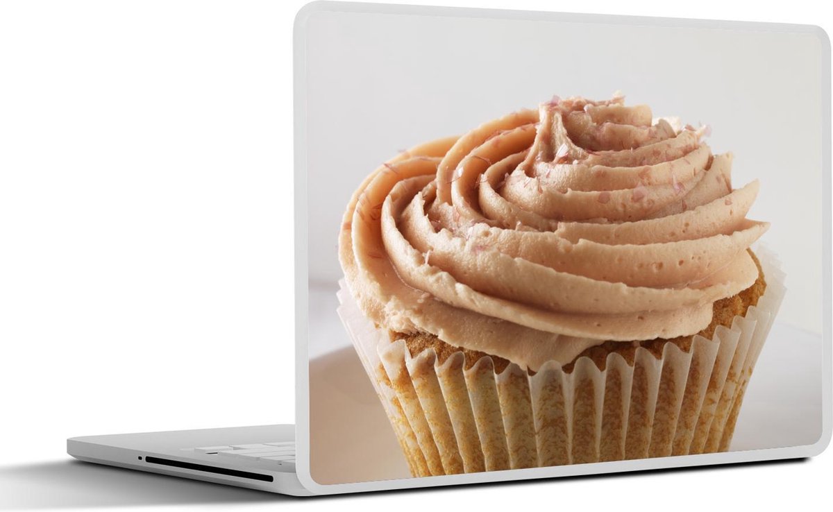Afbeelding van product SleevesAndCases  Laptop sticker - 14 inch - Een close-up van een cupcake met glazuur