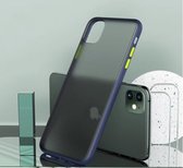 verharde bumper case geschikt voor Apple iPhone 11 - blauw + glazen screen protector