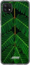 6F hoesje - geschikt voor Samsung Galaxy A22 5G -  Transparant TPU Case - Symmetric Plants #ffffff