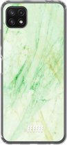 6F hoesje - geschikt voor Samsung Galaxy A22 5G -  Transparant TPU Case - Pistachio Marble #ffffff