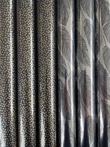 Cadeaupapier Zwart Rood  Mix Luxe 6 rollen- Breedte 70 cm - 2m lang