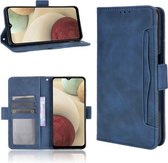 Voor Samsung Galaxy M32 Huid Voelen Kalf Patroon Horizontale Flip Lederen Case met Houder & Kaartsleuven & Fotolijst (Blauw)