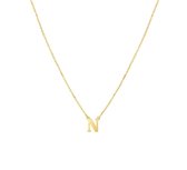 YO&NO -  Ketting - Goud - Anker -  letter N - 40 - 42 - 44 cm - Sieraden vrouw - 14k - 585 goud