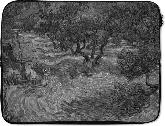 Pochette ordinateur 17 pouces 41x32 cm - Vincent van Gogh - Pochette Macbook & Laptop vue Zwart et blanc d'Olivenhain - Peinture de Vincent van Gogh - Pochette ordinateur portable avec photo