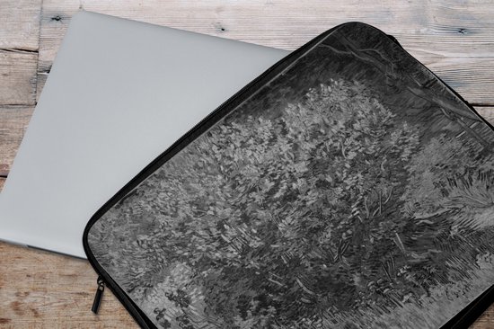 Housse ordinateur 17 pouces 41x32 cm - Vincent van Gogh - Housse Macbook & Laptop Lilas en noir et blanc - Peinture de Vincent van Gogh - Housse ordinateur portable avec photo