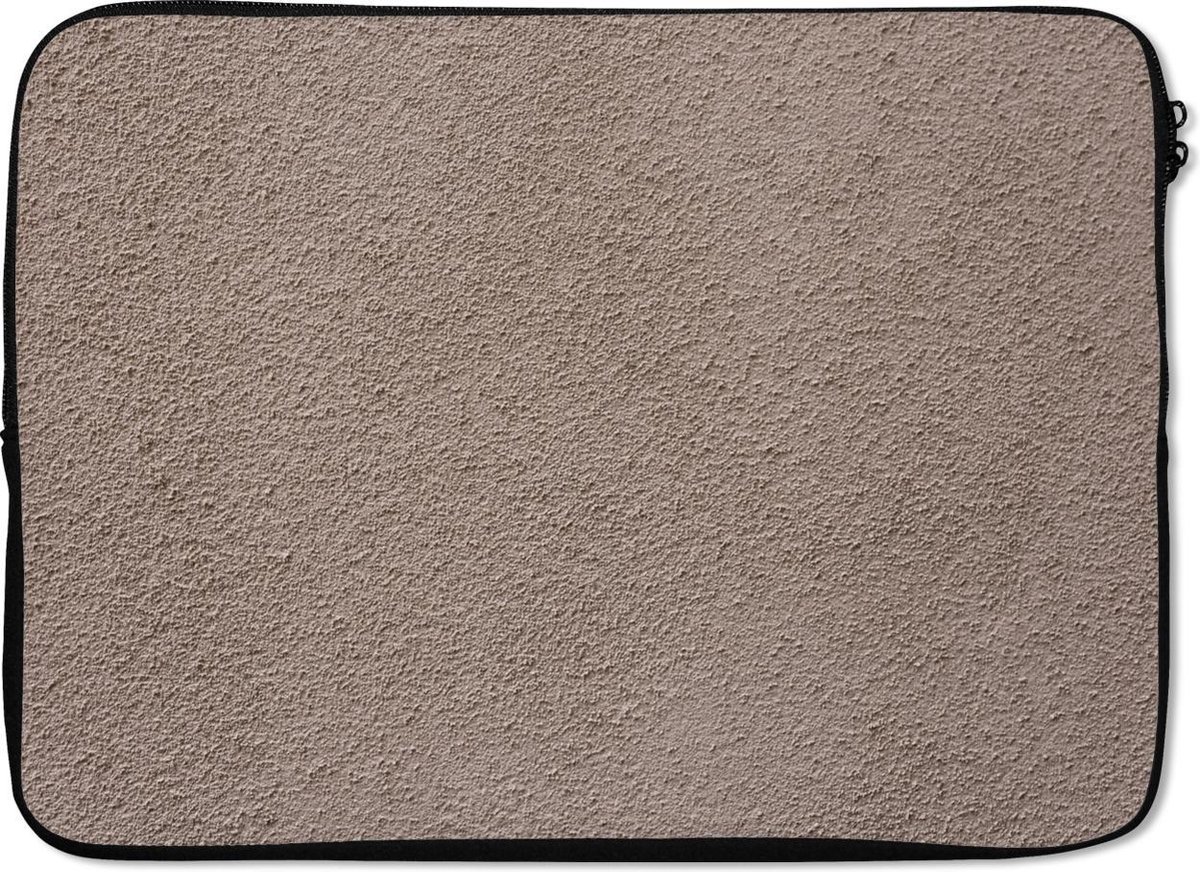 Laptophoes 13 inch - Steen - Muur - Bruin - Laptop sleeve - Binnenmaat 32x22,5 cm - Zwarte achterkant