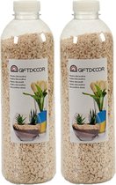 2x pakjes decoratie steentjes/kiezeltjes beige 1,5 kg - Aquarium bodembedekking