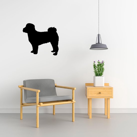 Poochon - Silhouette chien - XS - 24x27cm - Zwart - décoration murale