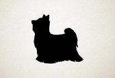 Biewer Yorkshire - Biewer Terrier - Silhouette hond - M - 60x62cm - Zwart - wanddecoratie