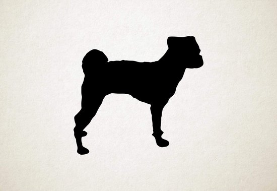 Chug - Chien Silhouette - XS - 25x28cm - Zwart - décoration murale