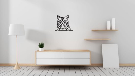Brazilian Shorthair - Brazilian Shorthair - Chat - Femelle - M - 57x63cm - Zwart - décoration murale