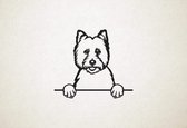 West Highland White Terrier - hond met pootjes - M - 60x68cm - Zwart - wanddecoratie