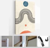 A trendy set of Abstract Hand Painted Illustrations for Postcard, Social Media Banner, Brochure Cover Design or Wall Decoration Background - Modern Art Canvas - Vertical - 19086989