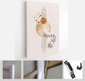 Painting Wall Pictures Home Room Decor. Modern Abstract Art Botanical Wall Art. Boho. Minimal Art Flower on Geometric Shapes Background - Modern Art Canvas - Vertical - 1955054917