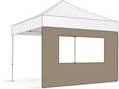 Zijwand 4m raam – Easy up Professional | PVC gecoat polyester - Zandkleur