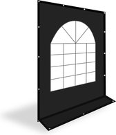 Partytent zijwand met raam | 2m breed | 2m hoog | PVC Premium - Zwart