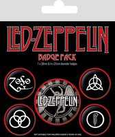 Led Zeppelin Buttons Logos 5-pack