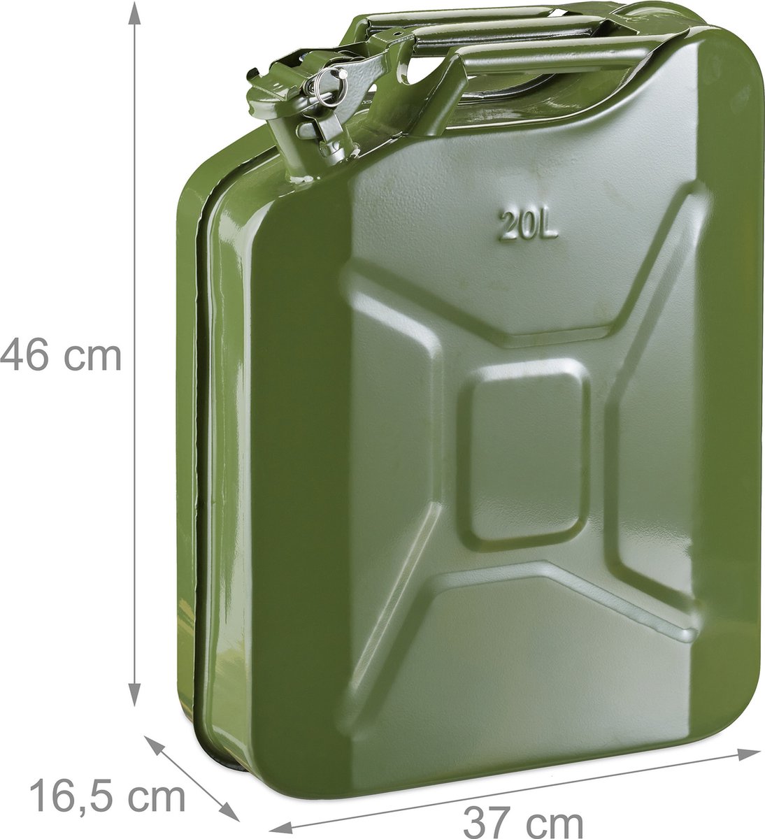 Bidon 5 litres acier armé Jerrican métal vert olive pour