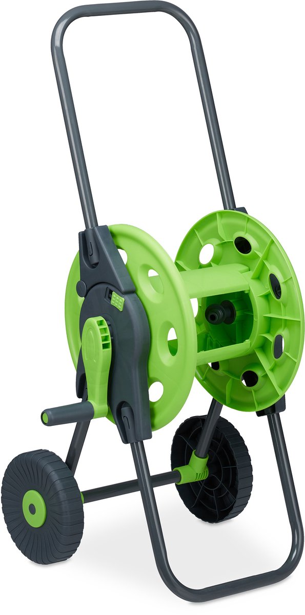 Bol.com slangenwagen - verrijdbaar - voor 45 m slang - 82,5 x 43 x 34 cm - grijs-groen aanbieding