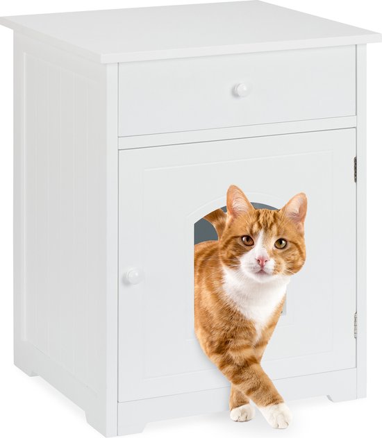 kattenkast voor kattenbak - poezenbak huis - kattenhuis - ombouw - kastje
