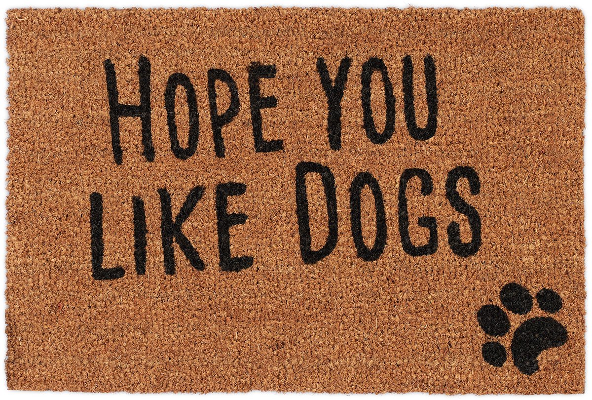 deurmat - 40 x 60 cm - met tekst - hond - Hope you like Dogs - binnen - buiten - antislip