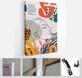 Abstract art posters for an art exhibition: music, literature or painting. Vector illustrations of shapes, portraits of people, hands, spots and textures for backgrounds - Modern Art Canvas -