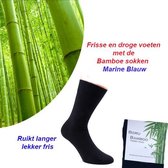 Origineel Bamboe sokken-6 Paar | Maat 46-47 | Marine Blauw