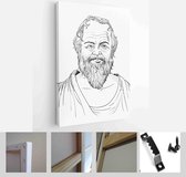Socrates (469-399 BC) portrait in line art illustration. He was a classical Greek (Athenian) - Modern Art Canvas - Vertical - 1292243404 - 115*75 Vertical