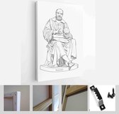 Galileo Galilei (1564-1642) portrait in line art illustration. He was Italian scholar - Modern Art Canvas - Vertical - 1295732317 - 80*60 Vertical