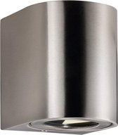 Nordlux Canto Wandlamp Buiten - 2-lichts LED - 2700K - IP44 - Roestvrij staal - Rond