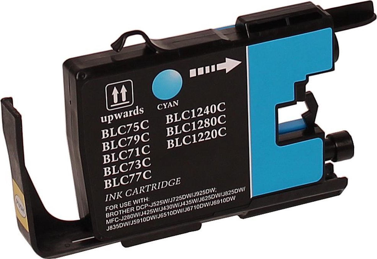 ABC huismerk inkt cartridge geschikt voor Brother LC-1220C LC-1240C cyan voor Brother DCP-J525W DCP-J725DW DCP-J925DW MFC-J430W MFC-J625DW MFC-J825DW MFC-J835DW MFC-J5910DW MFC-J6510DW MFC-J6710DW