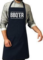 Barbecueschort BBQ-ER navy heren - Keukenschort heren/ Barbecueschort mannen - Cadeau verjaardag/ vaderdag