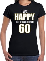 Verjaardag t-shirt 60 jaar - happy 60 - zwart - dames - zestig jaar cadeau shirt XS