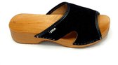 Dina Sandal Black Suede Instappers Dames - Clogs Dames - Schoenen Dames