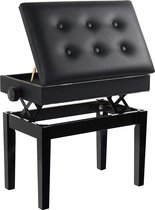 Pianokruk - Zinaps Houten Piano Bank met opbergvak, gevoerde stoel in zacht PU-leer (WK 02128)