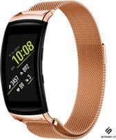 Milanees Smartwatch bandje - Geschikt voor  Samsung Gear Fit 2 / Gear Fit 2 Pro Milanese band - rosé goud - Strap-it Horlogeband / Polsband / Armband