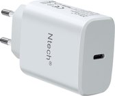 Ntech oplader geschikt voor iPhone 12 / 12 Pro 20W USB-C oplader - Wit - Geschikt voor Apple iPhone 12 - Apple iPad - USB-C Apple Lightning |Snellader iPhone 12 / 11 / 12 Pro Max /
