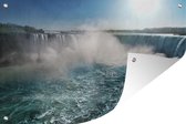Tuindecoratie Felle zon bij de Niagarawatervallen in Noord-Amerika - 60x40 cm - Tuinposter - Tuindoek - Buitenposter