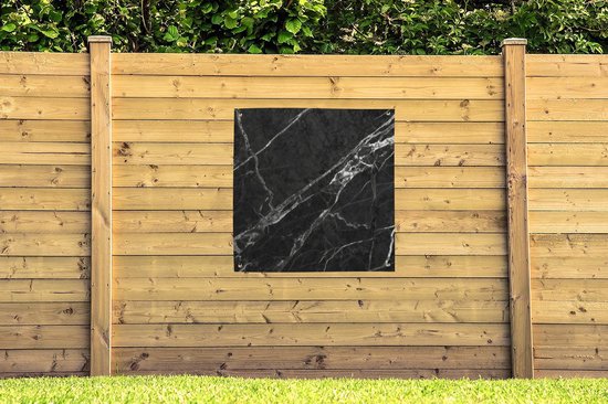 Torchon de jardin Marble - Line - Wit - Zwart - 100x100 cm