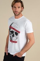 DEELUXE T-shirt met skull foto RUDY White