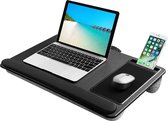 Laptopkussen - Zinaps laptop mat voor bed met muismat en polssteun, super licht laptop kussen voor max. 17 inch notebook, met telefoonhouder en muismat - nr. 008312862-0001 (WK 02132)