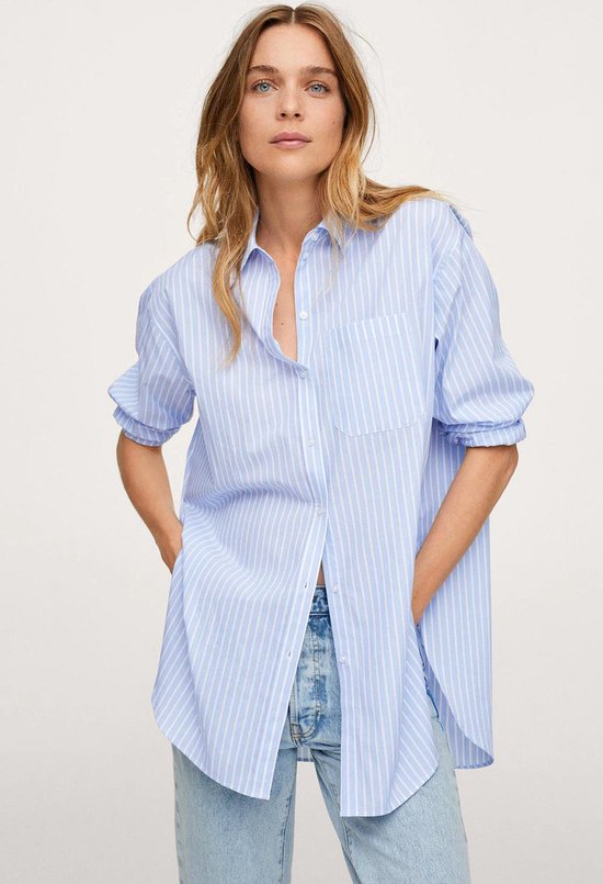 Mode Blouses Oversized blouses Zara Woman Oversized blouse gestreept patroon zakelijke stijl 