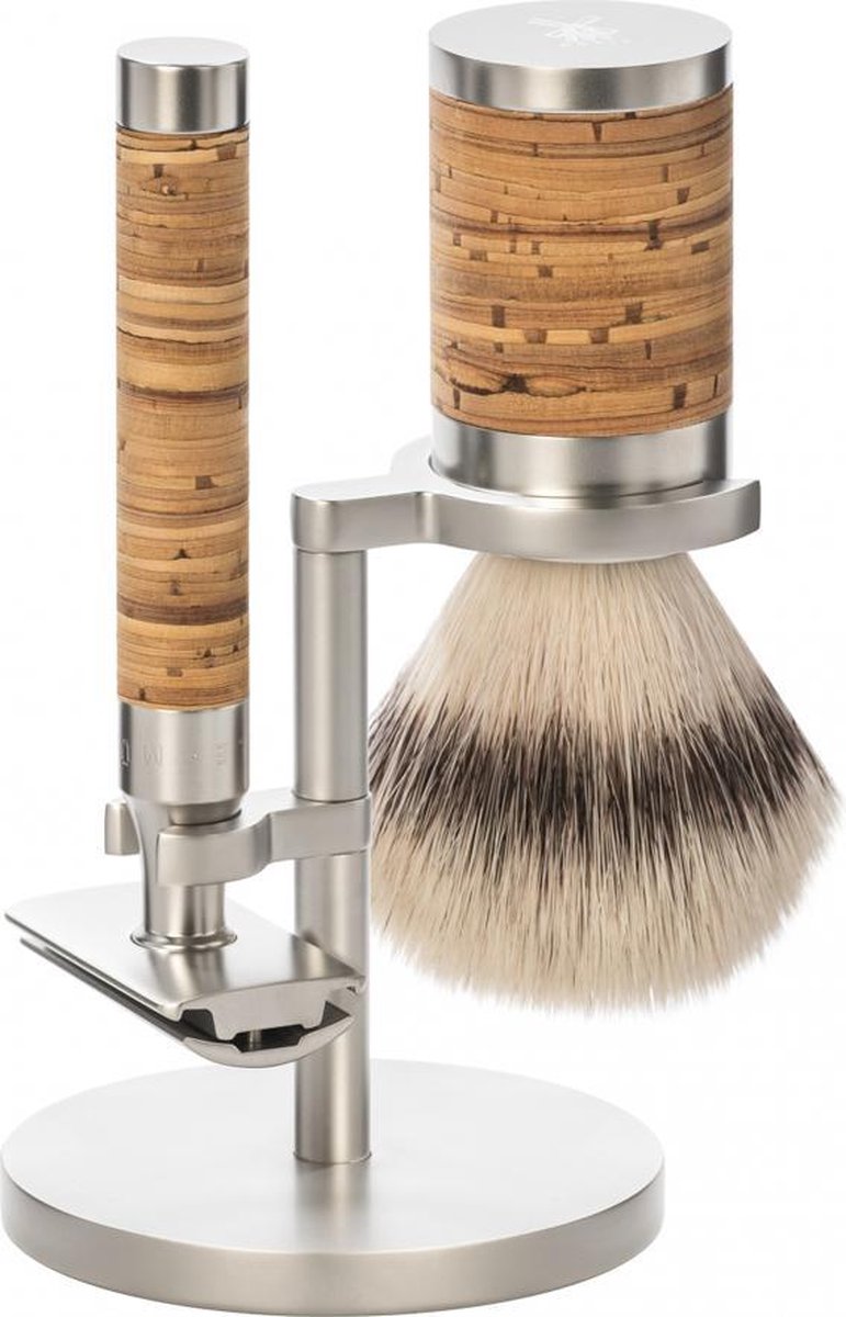 MÜHLE - scheerset ROCCA- Synthetisch - RVS Berkenschors