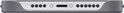 Étui de téléphone gris avec port USB-C et trous pour haut-parleur.